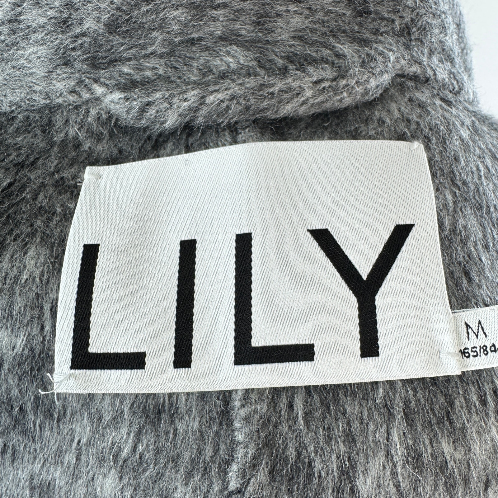 Lily Gray Boucl Wool Anti-Static Double-Faced Coat Wrap Scarf Size M Medium — image 8 of 8